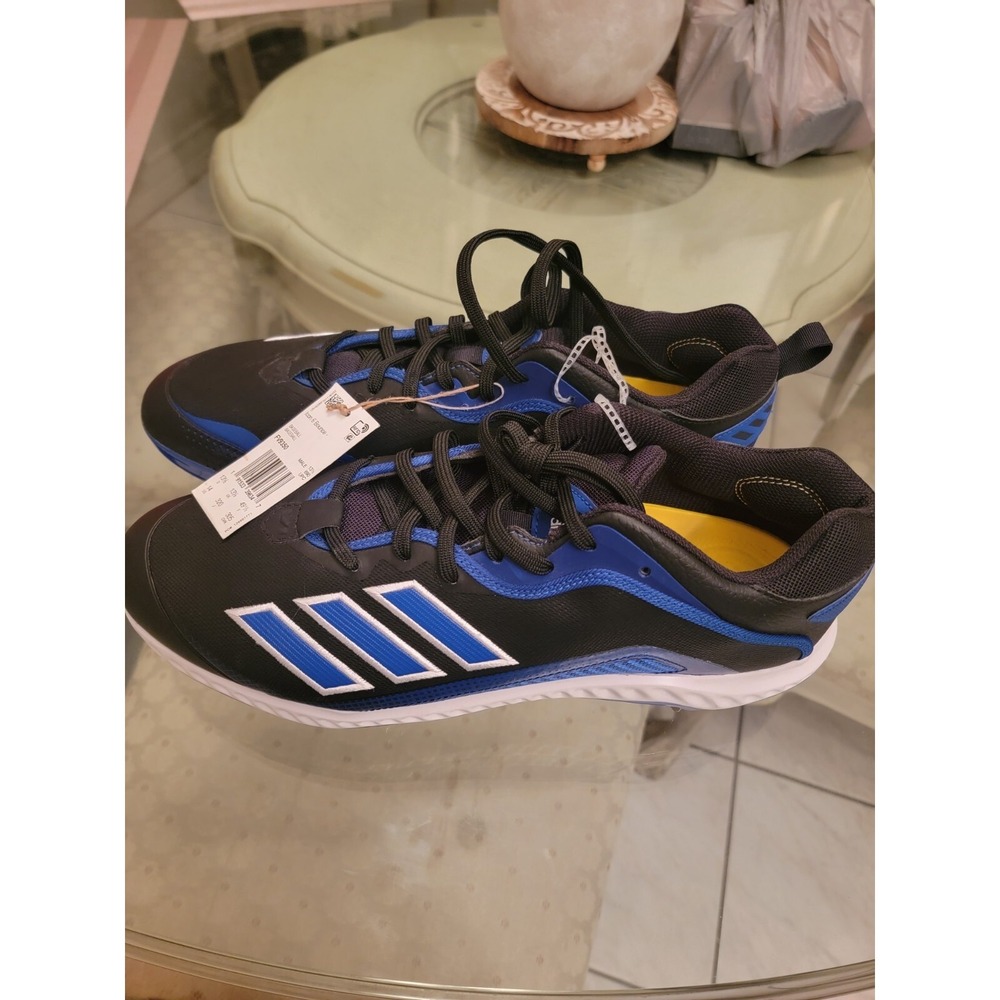Adidas Men's Icon 6 Bounce Metal Baseball Cleats FV9350 Blue Black Men's Size 14